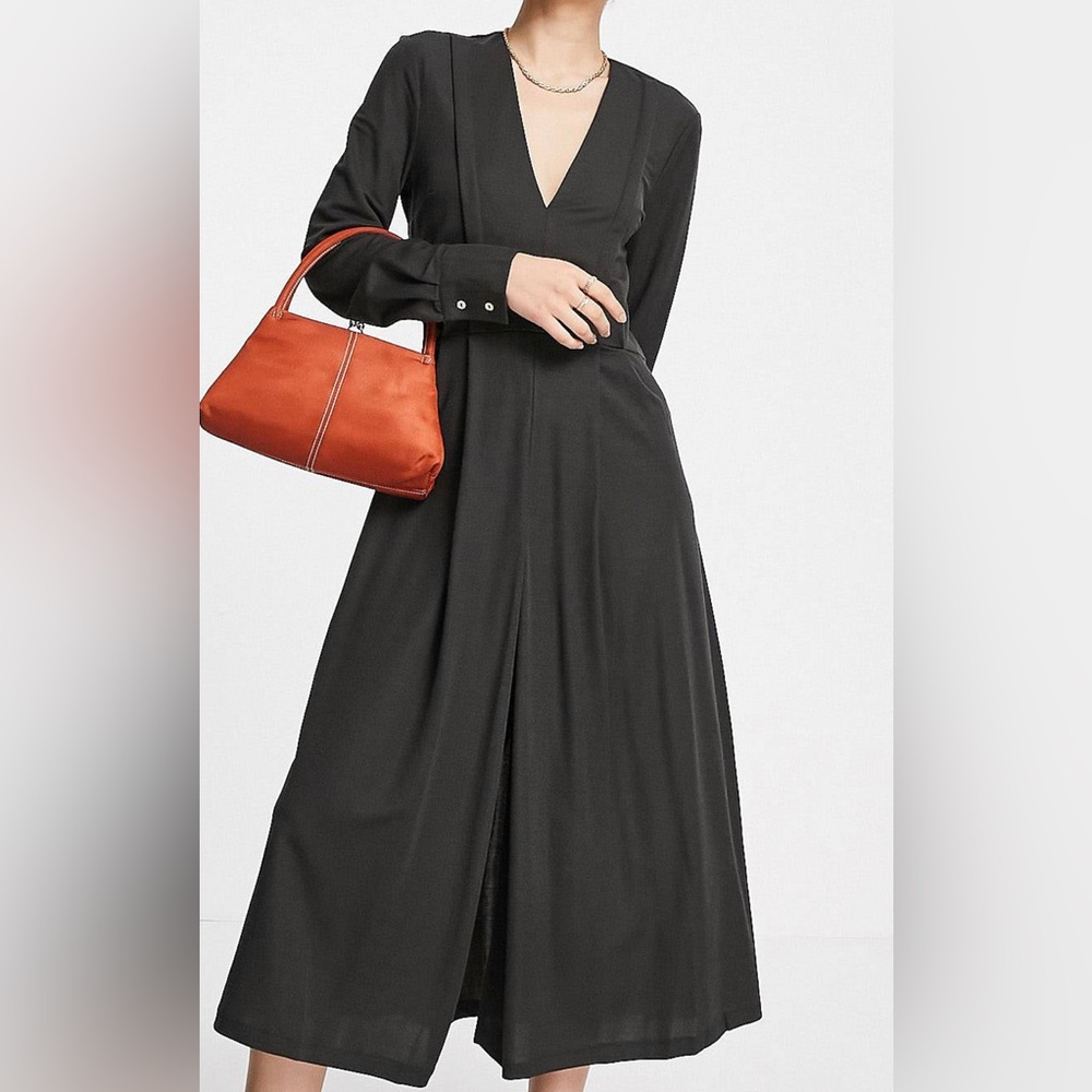 MANGO midi maxi long dress GREY